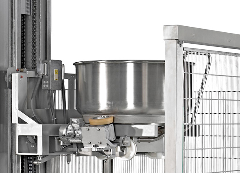 Hebekipper und Kistenkipper für Teig Hebekipper mit Bottich